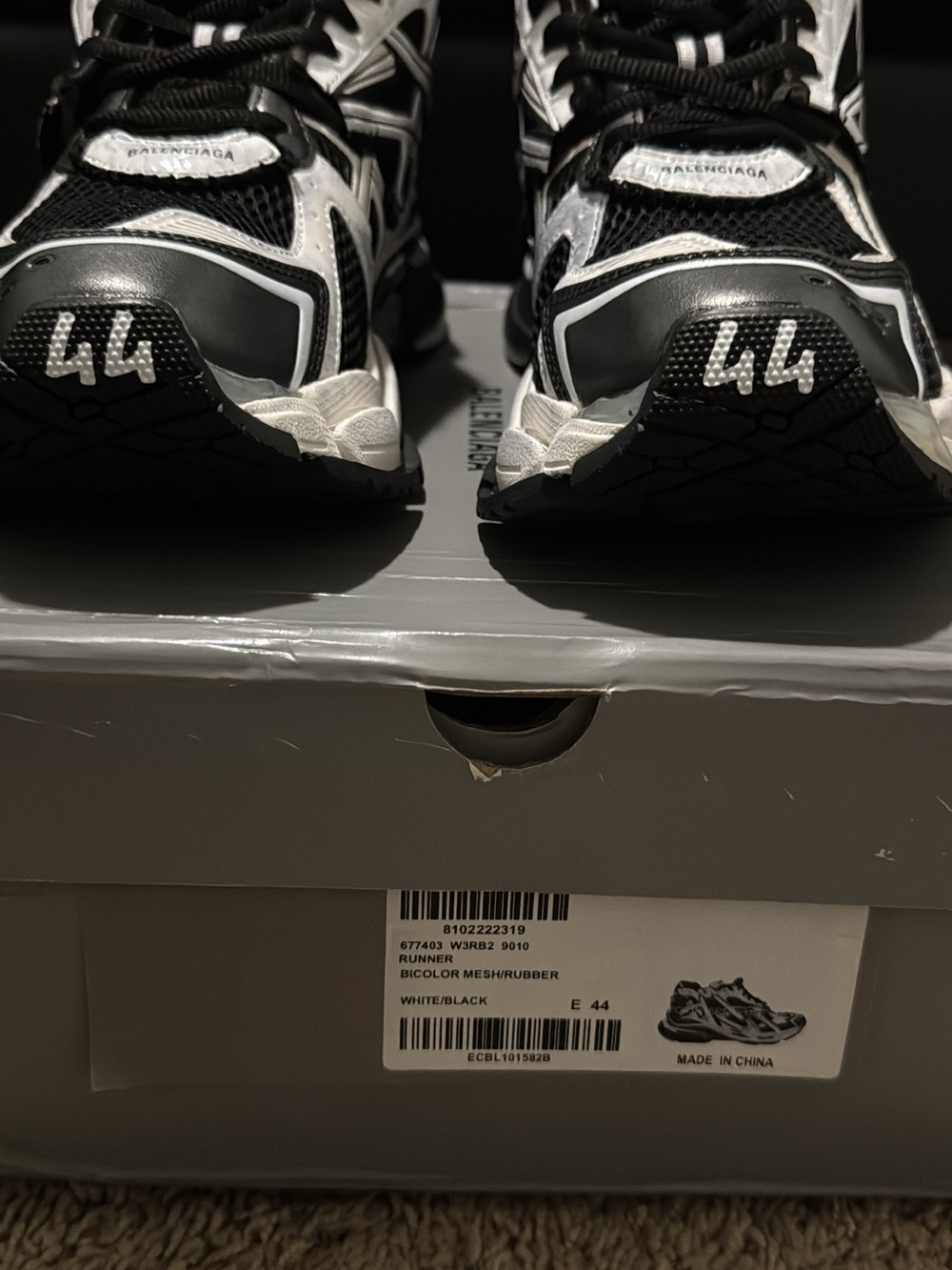 Balenciaga Chunky Track Sneakers in Black & White - Picture 6 of 7